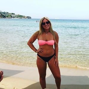 Pink strapless bikini top